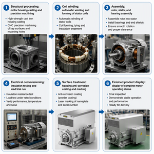 มอเตอร์อะซิงโครนัสสามเฟส HV M 3kV-13.8kV IP23 IP55 IP56 พร้อมตลับลูกปืนแบบโรลลิ่ง สำหรับอุตสาหกรรมผลิตไฟฟ้าหรืออุตสาหกรรมหนัก - Product Image 3