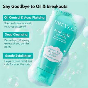 Nettoyant visage BREYLEE pour le soin de l'acné, à l'acide salicylique, contrôle du sébum, exfoliant doux, mousse riche, nettoyant visage pour peaux sujettes à l'acné - Product Image 3