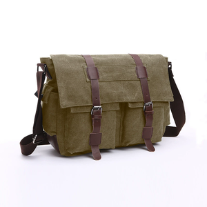 Sac à bandoulière en toile de style européen et américain pour hommes, sac à bandoulière pour ordinateur portable, sac d'école multi-poches, sac messager - Product Image 3