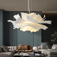 Lustre suspendu d'intérieur créatif en acrylique à double pétale, style nordique minimaliste, pour salon, grenier et entrée
