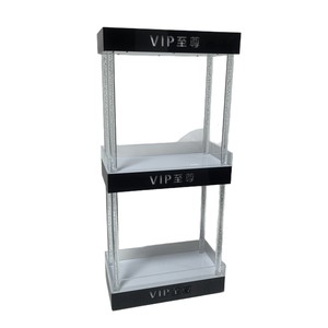 ตู้แชมเปญอะคริลิคแบบมีไฟ LED ชั้นวางไวน์สามชั้น พร้อมไฟสำหรับงานปาร์ตี้ ดีไซน์ทันสมัย รูปทรงสี่เหลี่ยมผืนผ้า สำหรับเก็บเบียร์และสุรา - Product Image 5