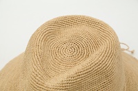 Chapeau de paille en raphia naturel à large bord pour femme, chapeau de soleil d'été, logo personnalisé, vente en gros, usine OEM