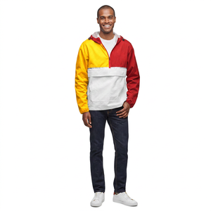 <b>Men</b> Streetwear Style Retro <b>Lightweight</b> Canvas Anorak Windbreaker <b>Jacket</b> Hooded Autumn Snow <b>Rain</b> <b>Jacket</b> - Product Image 1