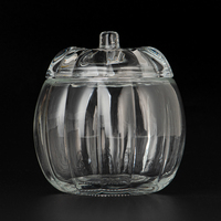Pot à bougie en verre de luxe logo personnalisé carré en forme de citrouille aromathérapie populaire décoration de la maison pour la fabrication de bougies boîte-cadeau emballée