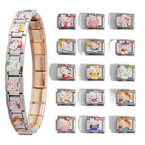 Hello Kitty Stainless Steel Modular Bracelet With Interchangeable Charms For Women And Girls Gift Jewelry Accessory - Product Image 2