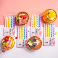 Ensemble de 3 bougies d'anniversaire en forme d'étoile de dessin animé de 10 cm de long, décorations colorées pour gâteau pour la fête d'anniversaire des enfants