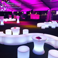 Vente en usine de tables de bar LED éclairées par LED tables de pied en acier inoxydable en métal