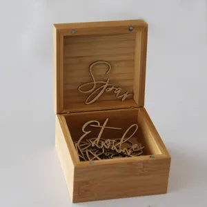 Petite boîte de rangement en bambou Boîtes en bois élégantes pour artisanat en bois