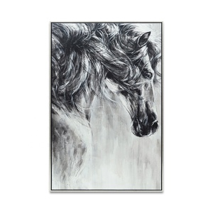 <span class=keywords><strong>Peinture</strong></span> murale originale moderne personnalisée, <span class=keywords><strong>peinture</strong></span> de <span class=keywords><strong>cheval</strong></span>, peintures sur toile faites à la main pour la décoration intérieure, œuvre d'art, animal, huile, hôtel, <span class=keywords><strong>abstrait</strong></span> - Product Image 4