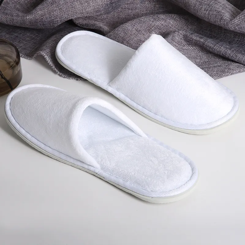 Zapatillas de Hotel desechables respetuosas con el medio ambiente, fabricantes, color blanco personalizado