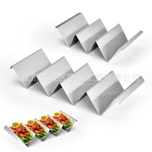 ที่วางทาโก้รูปตัว W สแตนเลส ยี่ห้อหยางเจียง ชุด 4 ชิ้น อุปกรณ์ครัวแบบใช้ซ้ำได้สำหรับงานปาร์ตี้ - Product Image 5