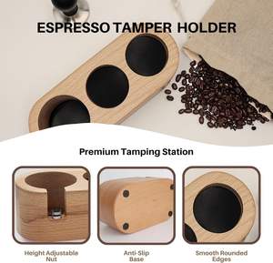 Estación de Prensado de Café de Madera de Haya con Múltiples Compartimentos, Organizador de Herramientas de Café, Soporte para Tamper, Estación de Prensado para Café en Casa - Product Image 5