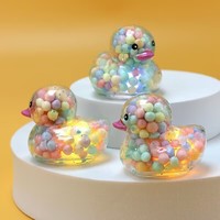 Balle en mousse transparente en forme de canard aux couleurs lumineuses, ornements créatifs DIY, jouet pour enfants, cadeaux de fête, alimenté par piles, utilisation en intérieur