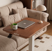 Escritorio Móvil Plegable Ajustable de Madera Maciza con Ruedas para el Hogar, Estudio, Dormitorio, Mesa de Escritura para Computadora Portátil BJ060