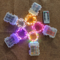 Guirlande lumineuse LED étanche IP65 avec télécommande et boîte à piles - Décoration extérieure pour mariage, guirlande de lumières féériques
