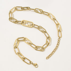 สร้อยคอชoker ดีไซน์เนอร์แบรนด์ดัง ขายส่ง ทำจากสแตนเลส ประดับเพชรซิคอน ชุบทอง สไตล์คริสเตียน ทันสมัย เครื่องประดับจีน - Product Image 1