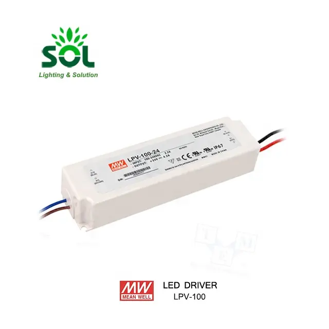 MW LPV-100-24 100W 24V Constant Voltage Design LED Power Supply For Office lighting