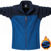 Veste polaire à couleurs bloquées pour hommes de grande taille Vêtements d'extérieur isolés avec col montant pour le travail et les activités de plein air