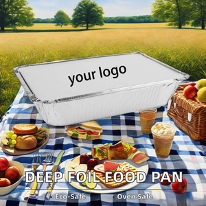 FDA Thêm Nửa Sâu Nhôm Thực Phẩm Pan 323*263*102Mm Lò An Toàn Bàn Hơi Nước Lá <span class=keywords><strong>Container</strong></span> Pet Nhựa Gói Một Nửa Kích Thước Lá - Product Image 2