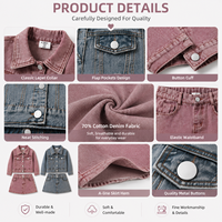 Nouvel ensemble 2026 pour filles : veste en jean délavé et jupe trapèze – Tenue tendance 2 pièces pour enfants – Ensemble de vêtements décontractés et élégants pour boutique