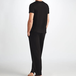 Set da salotto in Jersey organico t-shirt da <span class=keywords><strong>uomo</strong></span> e pantaloni da salotto Modal <span class=keywords><strong>pigiama</strong></span> personalizzato a maniche corte - Product Image 5