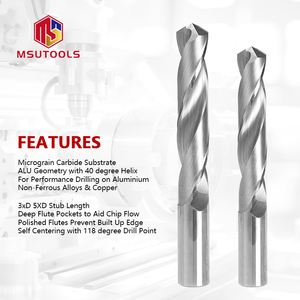 Đầu khoan thẳng chất lượng cao bằng cacbua vonfram nguyên khối dùng cho nhôm, phủ lớp AlTiN, cắt nhanh hơn và tuổi thọ cao hơn - Product Image 3