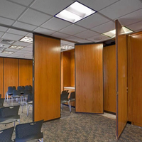 Portes pliantes insonorisées, cloison d'accordéon, panneau acoustique, cloisons mobiles, cadre en bois et aluminium, design moderne, salle de sport