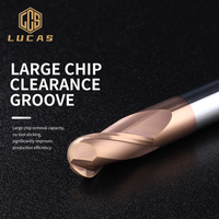 Lucas Tools HRC55 Fraises à billes à haute dureté Fraise carrée en carbure de tungstène CNC Acier inoxydable revêtu d'étain OEM Altin