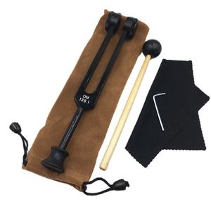 Çakra Tuning çatal seti şifa için, OM 136.1Hz ruh amaçlı ağırlıklı Tuning çatal kauçuk Mallet, kadife saklama çantası - Product Image 1