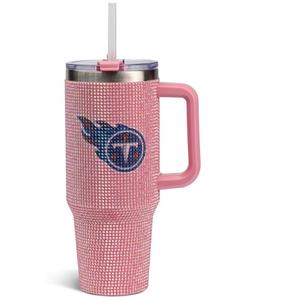 Vaso Térmico Rosa con Brillantina de los Tennessee <span class=keywords><strong>Titans</strong></span>, Taza de Viaje para el Día del Partido, 40oz con Tapa y Popote, Taza de Café Personalizada para Oficina y Coche - Product Image 1