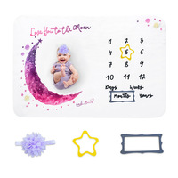Selimut Milestone Bulanan Bayi Premium Selimut Minky Flanel Lembut Anak Perempuan Anak Laki-laki Selimut Latar Belakang Foto Lucu