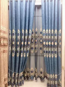 Luxury Flower Embroidered Curtain for Living Room Romantic Luxurious Delicate Embroidery Drape Window sun screen