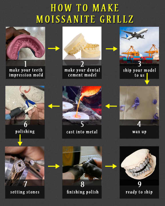 Rappers Iced Out Hip Hop Grillz - Diamond Teeth Jewelry