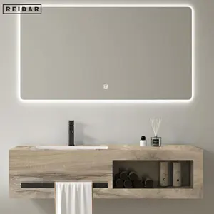 Light Luxury Wall Mounted Marble Sintered Stone Bathroom Vanity Wash Basin Cabinet With Mirror