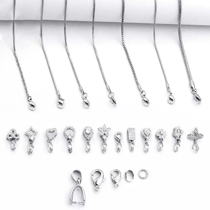 Xichuan Pendant accessories jewelry metal stainless steel link melon seed button lobster clasp neck chain DIY necklace
