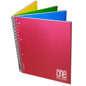 Carnet spirale couleur unie 4x4, 120+4 feuilles A4 + carreaux assortis - Product Image 1