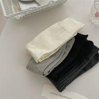 Chaussettes mi-mollet en coton à deux doigts, style japonais, légères, à rayures verticales, unies, printemps/été