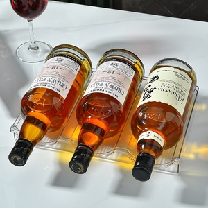 Portabottiglie per vino in plastica per frigorifero, ripiano di conservazione per bevande con una birra impilabile, luce moderna di lusso sostenibile, trasparente creativo - Product Image 3