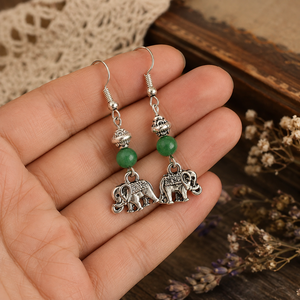 Orecchini a Forma di Elefante per Donne, Stile Etnico Vintage, Accessori per Orecchie da Indossare Quotidianamente - Product Image 4