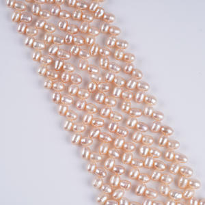 Horquillas para el Cabello Hechas a Mano con Cuentas de Perlas de Agua Dulce Blancas de 5-6 mm, Cuentas de Arroz Naturales en Forma de Espiga de Trigo, Cadenas de Trigo en Forma de Metro para Manualidades, Venta al por Mayor - Product Image 2