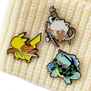 Low MOQ Cute Anime Lapel Badge Custom Anime Metal Crafts Soft Enamel Pins with Dyed Black