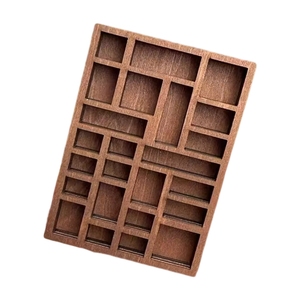 رف خشبي مصغر مصنوع بتقنية CNC لعرض القطع القيمة والكنوز - Product Image 1