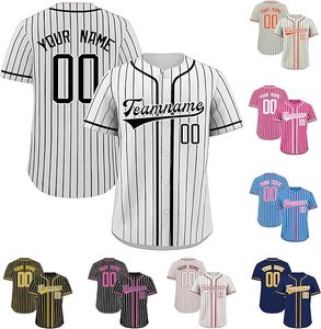 Usine Personnalisé En Gros Jeunes Baseball Maillots Pinstripe Équipe Blanc Pull Manchette Sublimation Softball Porter Pas Cher Personnalisé - Product Image 1