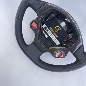 Volant en fibre de carbone noir brillant de haute qualité CCExcellent avec cuir perforé pour <span class=keywords><strong>Ferrari</strong></span> F430 - Product Image 3