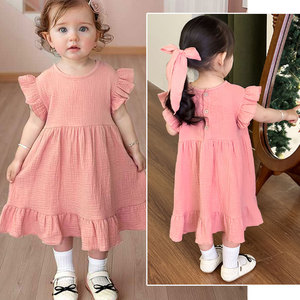 100% cotton hữu cơ bé gái ăn mặc | mềm Muslin công chúa ăn mặc cho trẻ em - Product Image 2