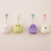 Mini Bao de riz de 11 cm, nourriture farcie à la vapeur, jouet en peluche, charme porte-clés, poupées douces mignonnes, pendentif pour sac, décoration
