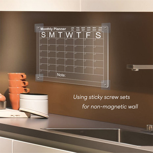 Rõ ràng Acrylic lịch từ tủ lạnh nam châm hàng tháng hàng tuần lịch hàng ngày kế hoạch khô xóa bảng bao gồm 8 đánh dấu đầy màu sắc - Product Image 6