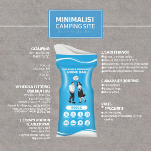 Sacs à urine jetables unisexes de 900 ml, épaisseur <span class=keywords><strong>4</strong></span> mil, LDPE, fermeture éclair, impression en gravure, pour le camping, la randonnée, l'industrie, l'usage domestique, <span class=keywords><strong>GWT</strong></span> - Product Image 3