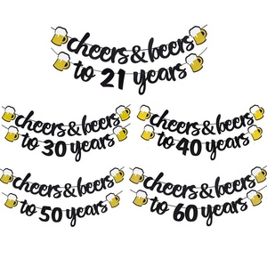 Striscione per 30° Compleanno 'Ciao e Birra per 30 Anni' Decorazioni per Uomini Donne Lui Lei Felice Trenta Anni di Compleanno Anniversario - Product Image 2
