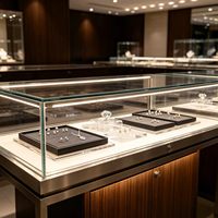 Vitrine murale de luxe pour bijoux avec éclairage LED pour les bijouteries - Couleurs personnalisables